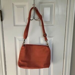 Joy Susan Vegan Leather Pink Coral Crossbody Purse Shoulder Bag